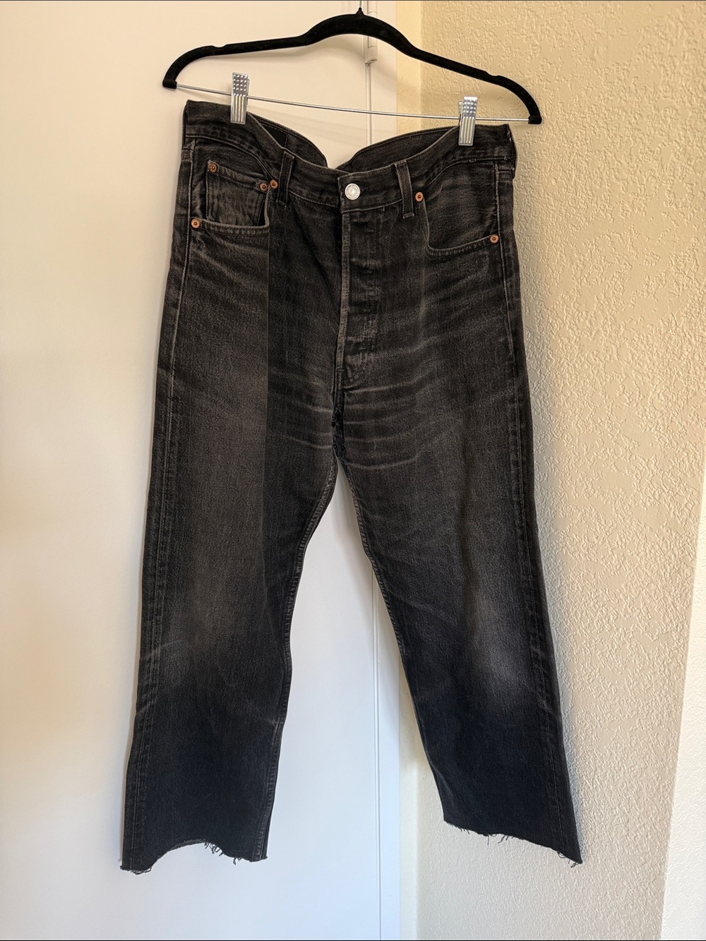 Levi’s Black Washed Straight-Leg Jeans